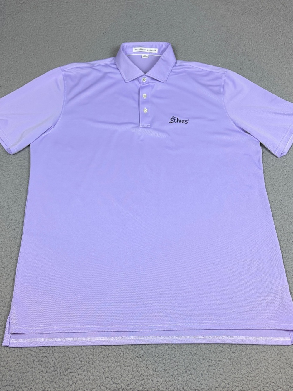 Holderness & Bourne Polo Mens XL Purple Golf St Ives Embroidery Performance
